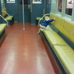 Toddler on a train